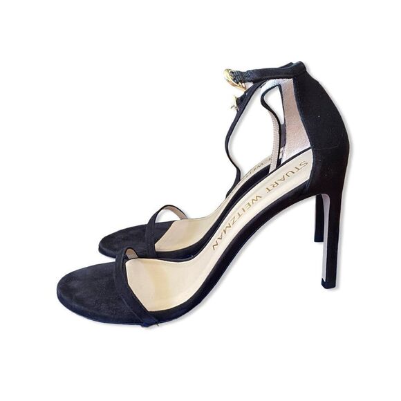 Stuart Weitzman Nudistsong high Heels Black Suede shoes strappy Revolve 9.5 - Picture 7 of 12